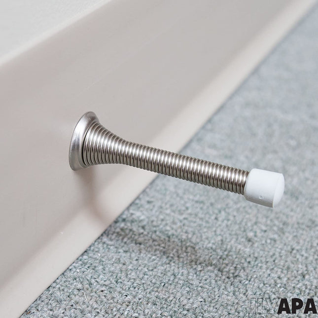 15 Pack Spring Door Stops, Satin Nickel - 3 ¬¨¬∫ Inch Heavy Duty Door Stop - Traditional Spring Door Stop with Rubber Bumper