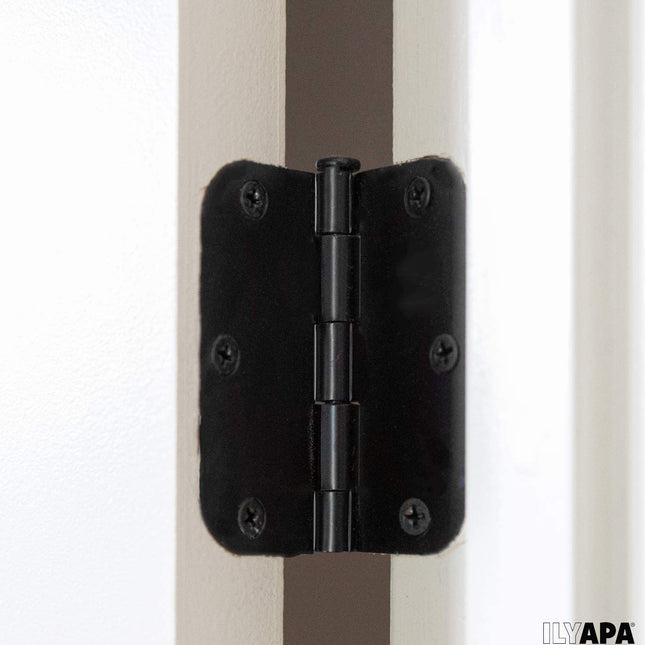 6 Pack of Door Hinges Oil Rubbed Bronze - 3.5 x 3.5 Inch Interior Hinges for Doors with 5/8 Inch Radius Corners