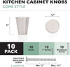 Ilyapa Satin Nickel Kitchen Cabinet Knobs - Circular Cone Drawer Handles - 10 Pack of Kitchen Cabinet Hardware