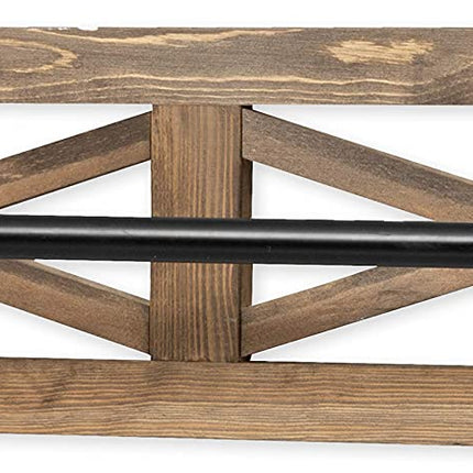 Rustic Towel Bar for Bathroom, 24x6 Inches - Wall Mounted Towel Rack with Barnwood & Black Metal Bar, Farmhouse Decor