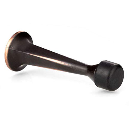 10 Pack of Door Stops Oil Rubbed Bronze - 3 1/4 Inch Heavy Duty Door Stop with Rubber Bumper