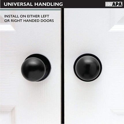 Ilyapa Half Dummy Door Knob - Ball, Matte Black 3 Pack